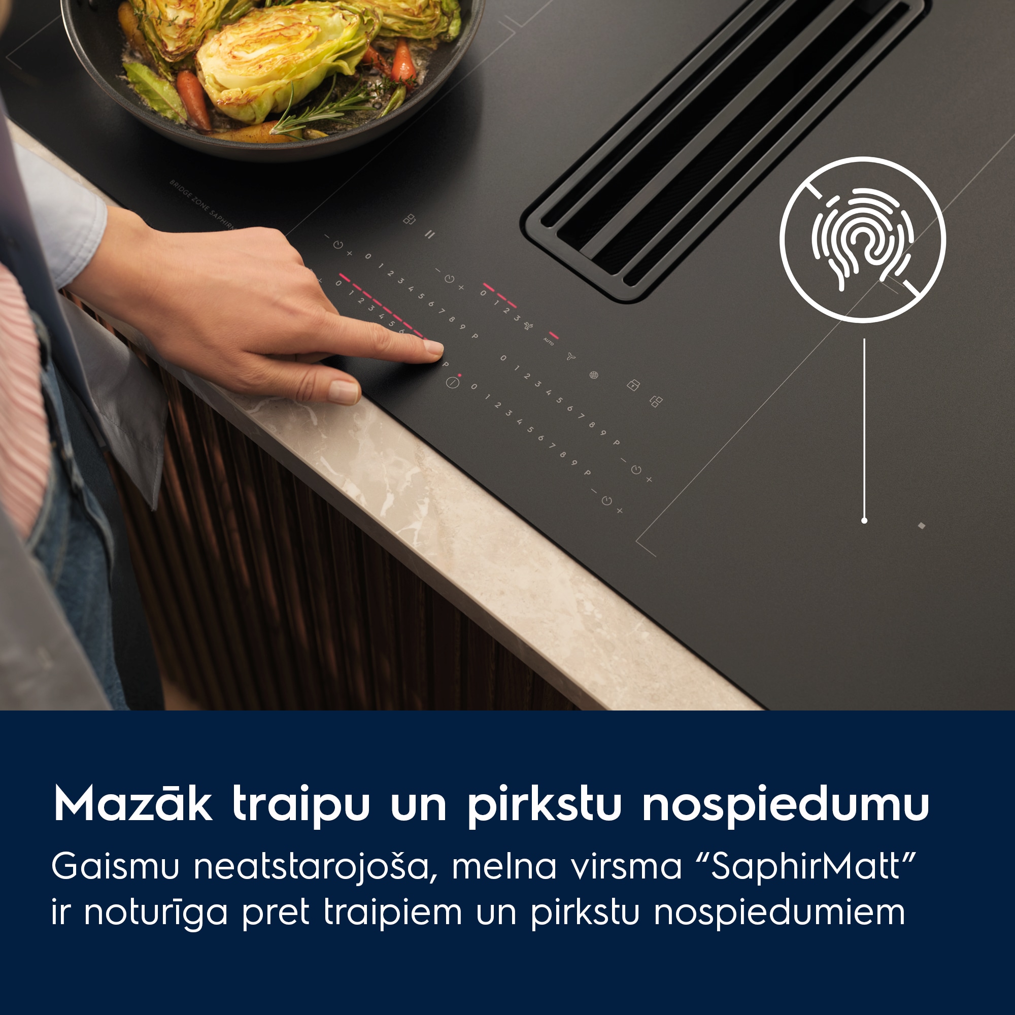 Electrolux - Plīts virsma ar iebūvētu nosūcēju - KCC84450CZ