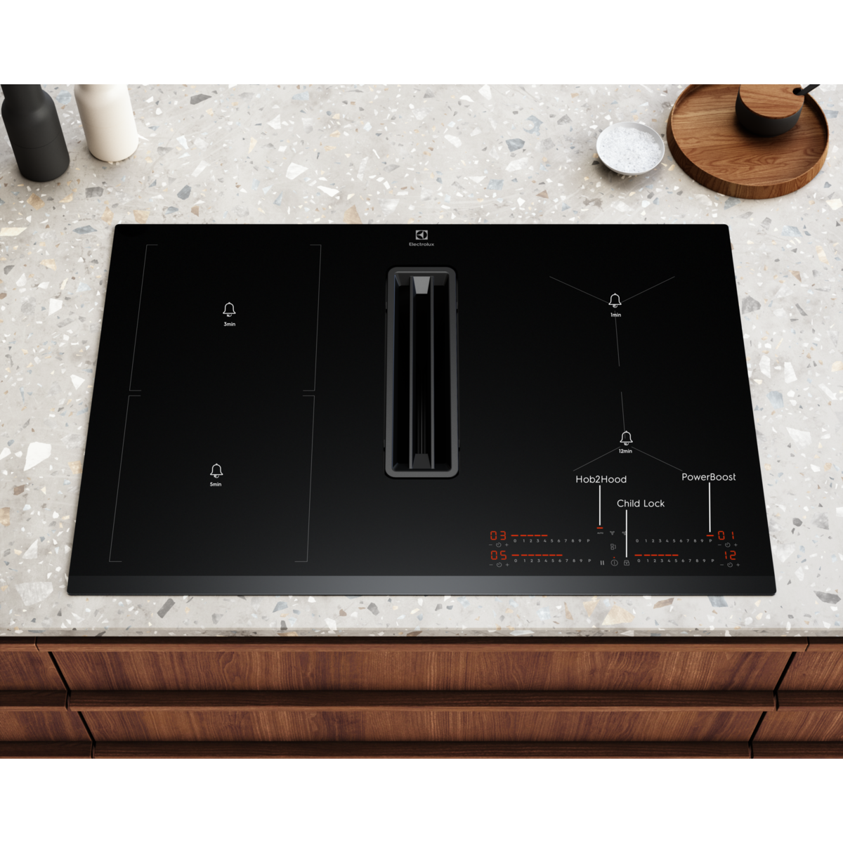 Electrolux - Plīts virsma ar nosūcēju - KCC83443