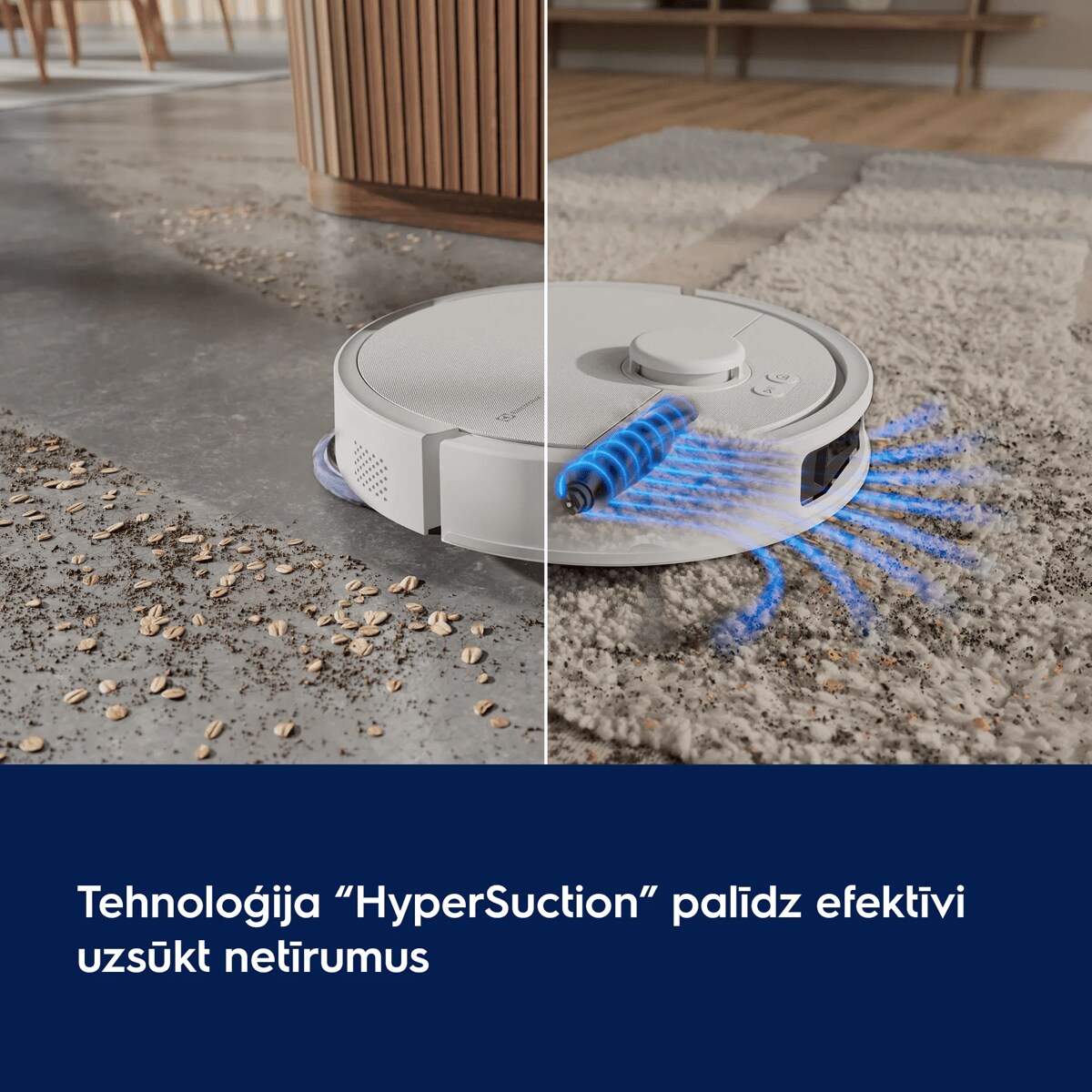 Tehnoloģija “HyperSuction” palīdz efektīvi uzsūkt netīrumus