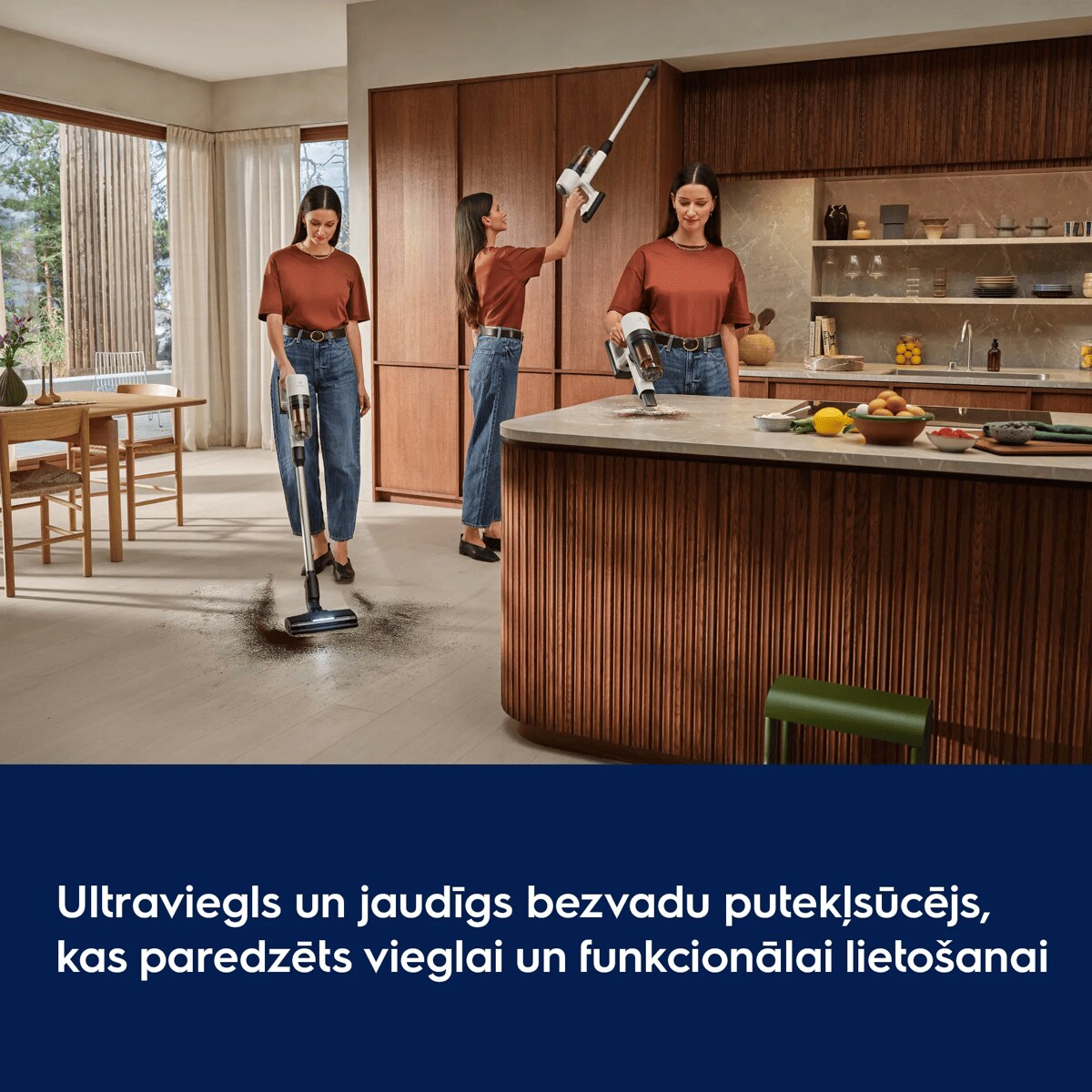 Ultraviegls un jaudīgs bezvadu putekļsūcējs, kas paredzēts vieglai un funkcionālai lietošanai
