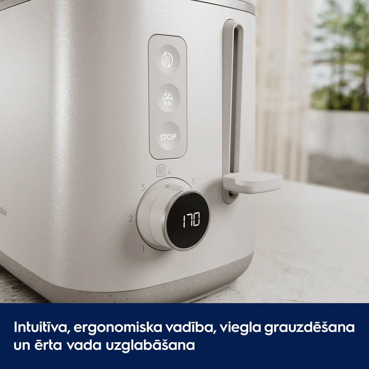 Intuitīva, ergonomiska vadība un ērta vada uzglabāšana grauzdēšanai bez piepūles