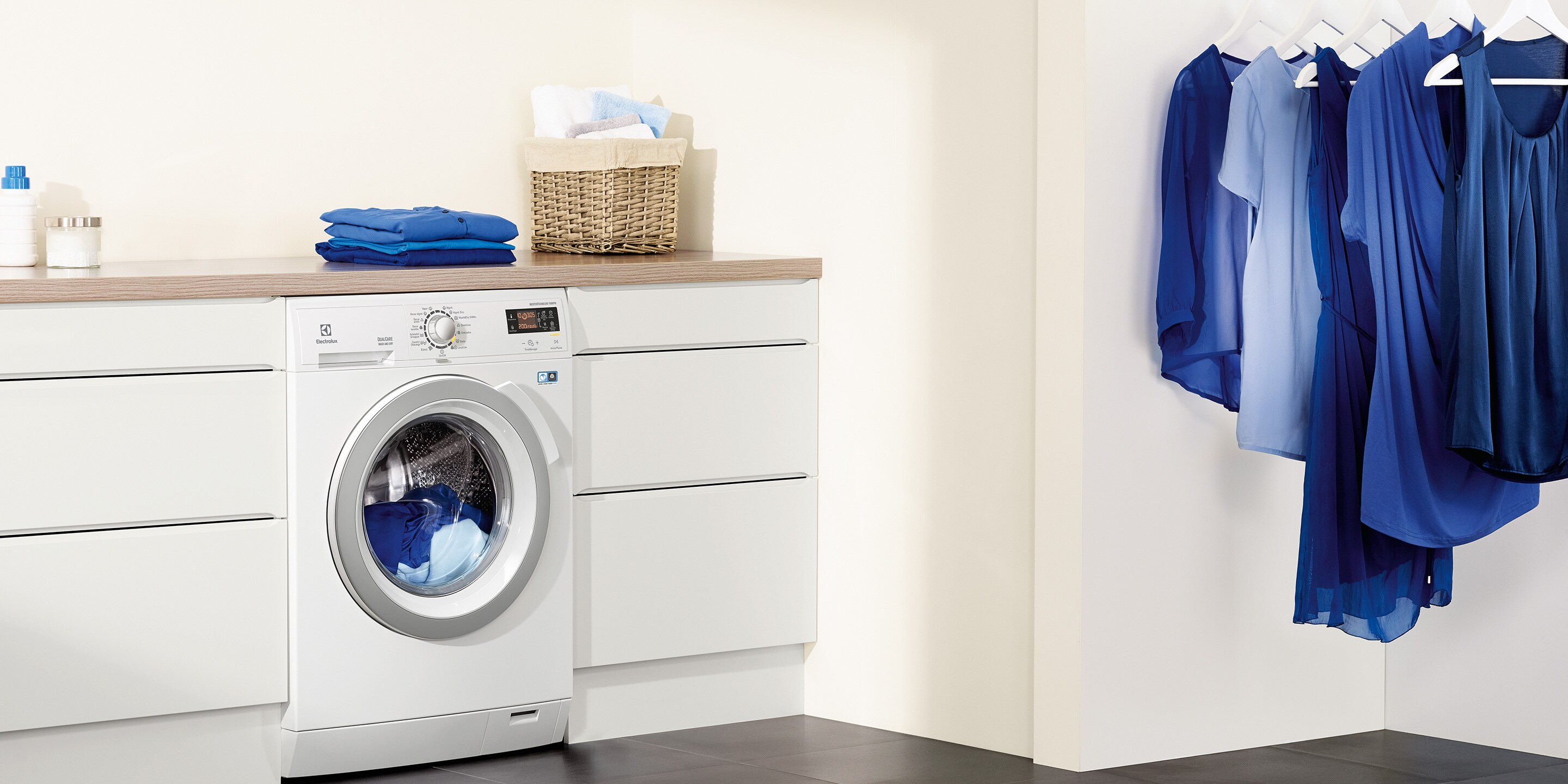 Electrolux DualCare veļas mazgāšanas telpā