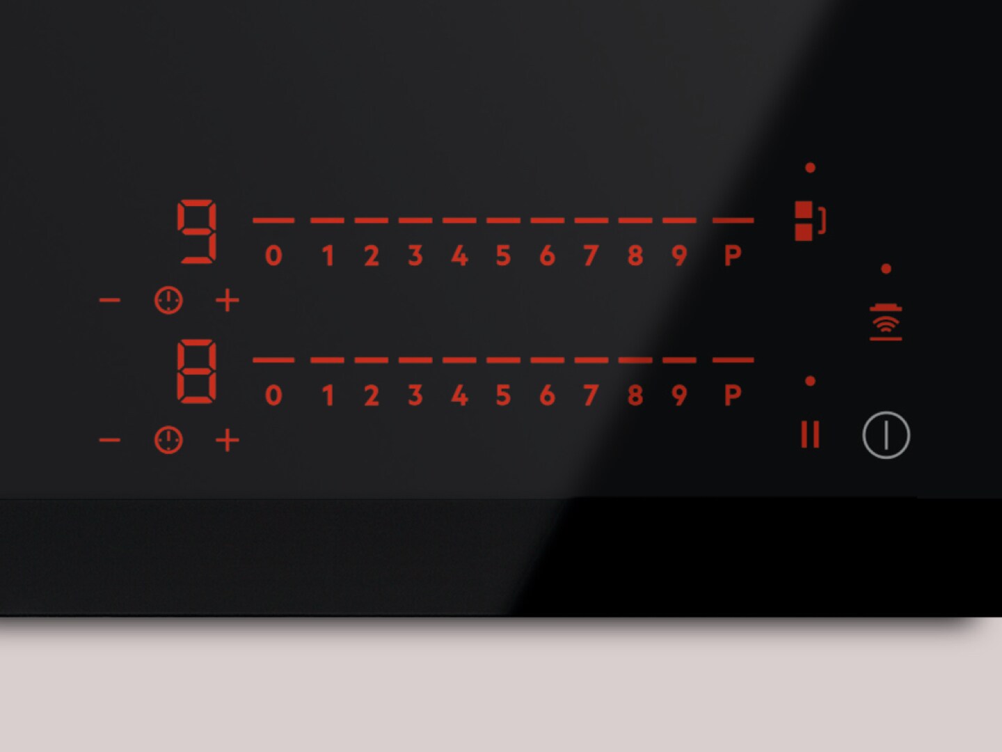 control panel on hob