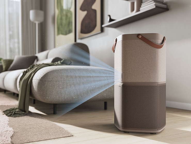 Gaisa attīrītājs viesistabā.